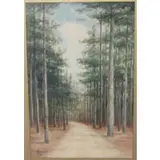 H.E Greaves, H.E. Greaves 1900., Watercolor Forest Landscape