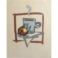 Untitled by Claes Oldenburg, Lithograph with Coffee Cup and Pastry, offered Apr 2012