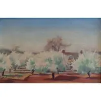 James Ormsbee Chapin, James Chapin, American, 1887-1975, Oil on Canvas Orchard Landscape