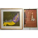 Harold Baumbach, Sketching, 2 Works: 1 Gouache & 1 Oil