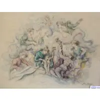 John Wenger, 1959, Watercolor of Heavenly Orchestra