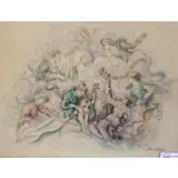 John Wenger, 1959, Watercolor of Heavenly Orchestra