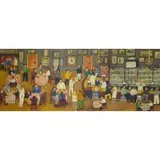 Herman Schwartz, Joe's Tavern, Oil on Masonite "Joe's Tavern" depicting a bar and grill crowded with patrons