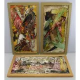 Spex, Painted in Italy / PRXM, Three 20th C. Abstract Italian Oils on Canvas