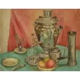 Arthur Miller, Still Life with Samovar, Oil on Canvas