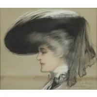 Hamilton King, To Van der Weyde / From Hamilton King 1904, Pastel Portrait of a Beauty