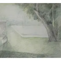 Untitled by Marie - Attributed Laurencin, Crayon on Paper Landscape, offered Sep 2015