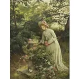 At the Sun Dial by Alfred Augustus Glendening, Jr., Oil on Canvas, offered Apr 2016