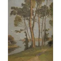 Carlos-Lefebvre, Landscape, Oil on Board