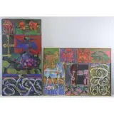 Irving Kriesberg, Little White Snake, Two Gouaches on Canvas (One Double Sided) Depicting Animals