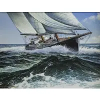 Blaikie Hines, Alden Schooner, Oil on Canvas