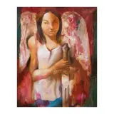 Emmanuel Garibay, Girl with Sword, oil on canvas