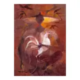 Romeo Tabuena, White Rooster, acrylic on board