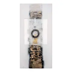 Lao Lianben, Homage To Joya, collage, acrylic on canvas