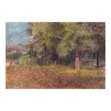 Romulo Galicano, Landscape, pastel on masonite board