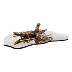 Ferdinand Cacnio, Masaganang Huli, welded brass and copper on glass