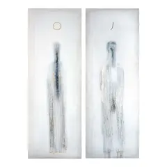 Lao Lianben, a.) Enlightenment b.) Man of Few Words, acrylic on canvas