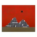 Arturo Luz, Black Sun, Red Sky, acrylic on canvas