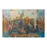 Mario de Rivera, Tropical Story # 2, mixed media on wood