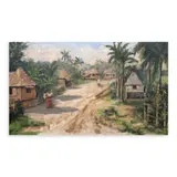 Ramón Martínez, Barrio Scene, oil on wood