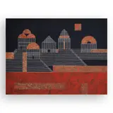 Arturo Luz, Rajasthan Temples, acrylic on canvas