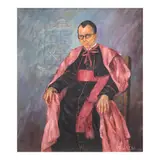 El Obispo (The Bishop) by Oscar Zalameda, oil on canvas, offered Mar 2024