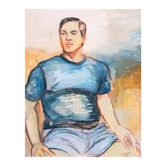 Portrait of Eduardo Reyes by Danilo Dalena, pastel on paper, offered Dec 2023