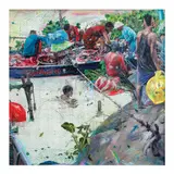 Ronson Culibrina, Maselang Bahaghari 1, oil on canvas and bamboo