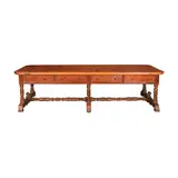 Untitled by Sacristy Table With Drawers (“Mesa Sacristia” & “Mesa Consistorio”), Narra wood (top) and Balayong wood (base), offered Dec 2022