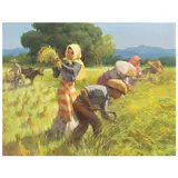 Harvesting by Fernando Amorsolo, oil on canvas, offered Jun 2022