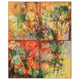 Four Seasons (Quadriptych) by Mauro Malang Santos, oil on canvas, offered Dec 2021