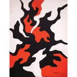 Hernando R. Ocampo, Composition in Red and Black on White, acrylic on canvas