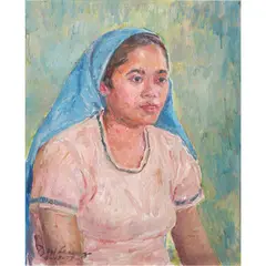 Diosdado M. Lorenzo, A Barrio Girl, oil on board