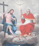 Justiniano Asuncion, Trinity, oil on canvas