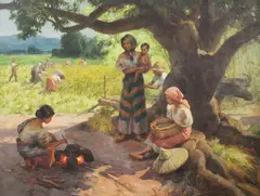 Under the Mango Tree by Fernando Amorsolo, oil on canvas, offered Jun 2018