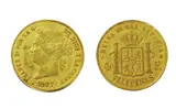 4-Peso Gold Coin, Reign of Queen Isabel II, Gold