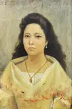 Philippine School, Portrait of a Lady, oil on board