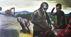 Leslie De Chavez, Meat Lovers' Paradise, oil on canvas
