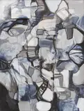 Andre Baldovino, Granite Wall, acrylic on wood
