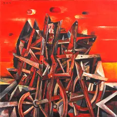 Junkscape by Ang Kiukok, oil on canvas, offered Feb 2015