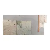 Brisa Amir, No Ground Is Ever Neutral V, handmade paper, emulsion on found frames and wood