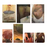 Parker Encisa, Untitled, c.) Something Nothing <br> signed and dated 2011 (upper left) <br> oil on canvas <br> 72” x 48 1/4” (183 cm x 123 cm) <br> <br> d.) Untitled <br> signed and dated 2008 (lower left) <br> oil on canvas <br> 48” x 36” (122 cm x 91 cm)<br><br>