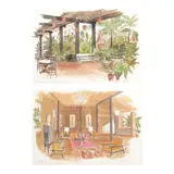 Two Decorative Prints, Untitled, b.) 4 1/4” x 6 1/4” (11 cm x 16 cm)