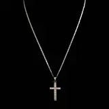 Untitled by A Classic Cross Pendant Necklace in 14k, Set in 14k white gold, the classic cross pendant is set with round diamonds weighing approximately 0.30 cts. <br><br> Th, offered Apr 2026