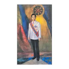 Life-size Portrait of Ferdinand Marcos Sr. by Unidentified artist, print on canvas, offered Apr 2026