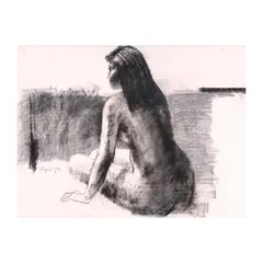 Edgar Doctor, Nude, charcoal on paper