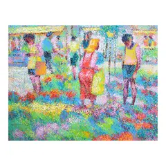 Manuel Rodriguez Sr., Flower Market, oil on canvas