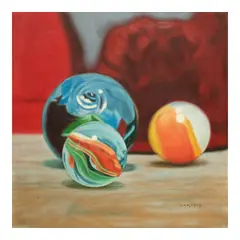 Ej Cabangon, Marbles I, oil on canvas