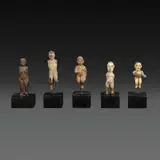 Five 19th Century Miniature Niños, Untitled, polychromed hardwood