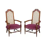 A Pair of Fauteuil, Untitled, narra with solihiya